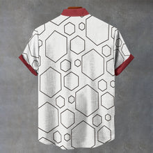 Load image into Gallery viewer, Hexagons Men's Stand Collar Shirt|115GSM Cotton poplin