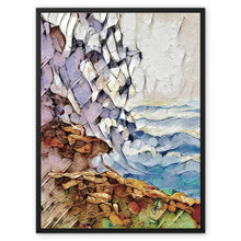 Load image into Gallery viewer, "Wave on Rocks" Framed Canvas