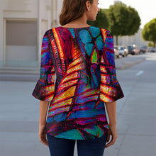 Load image into Gallery viewer, Sails &amp; Canoes - Women&#39;s T-shirt With 3/4 Sleeve
