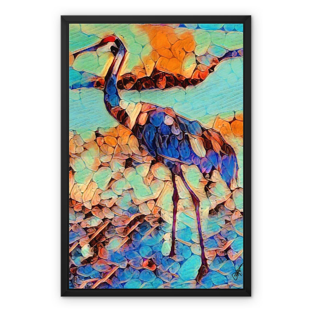 Sandhill Crane Framed Canvas
